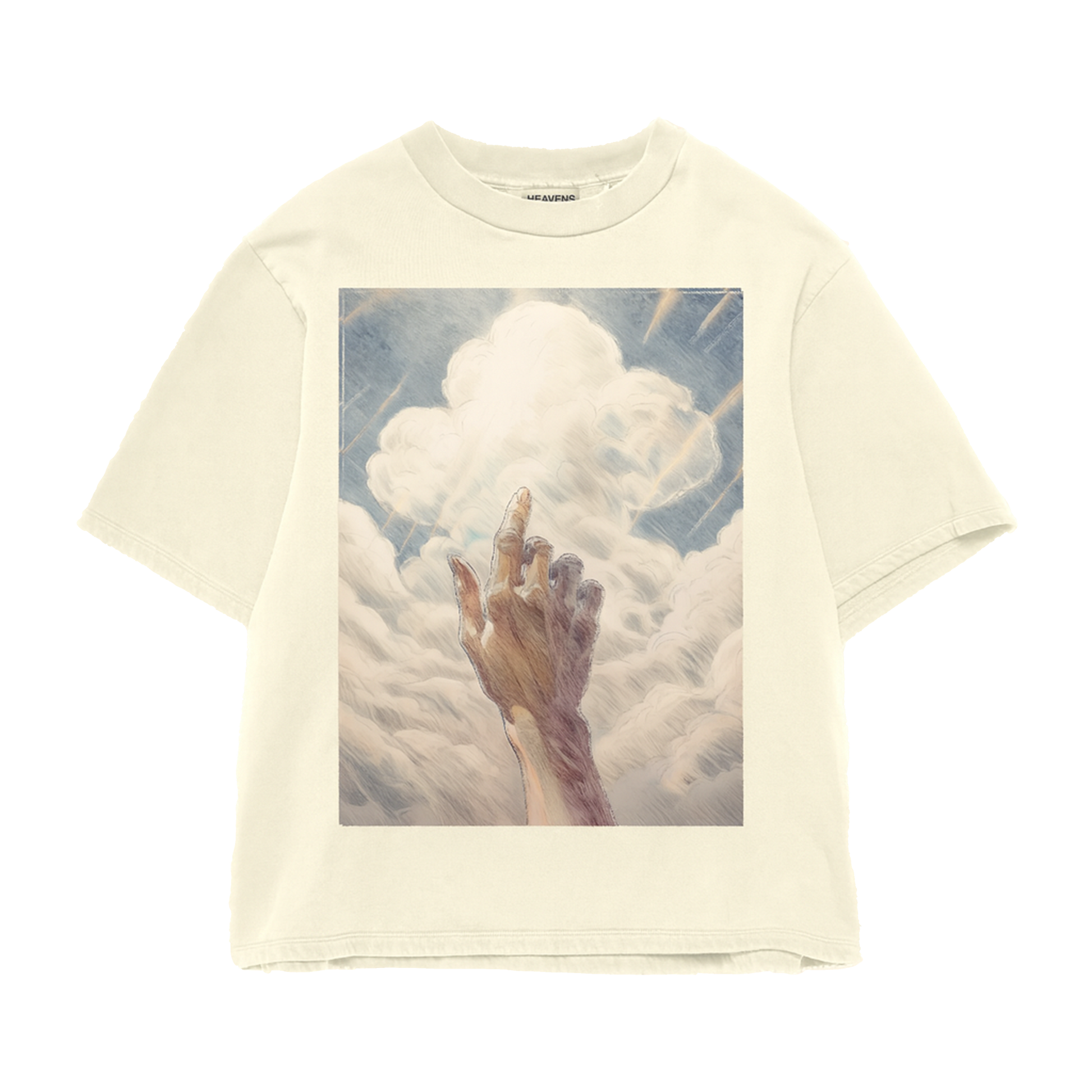 "Animated Touch" Cropped Graphic Tee – CREAM