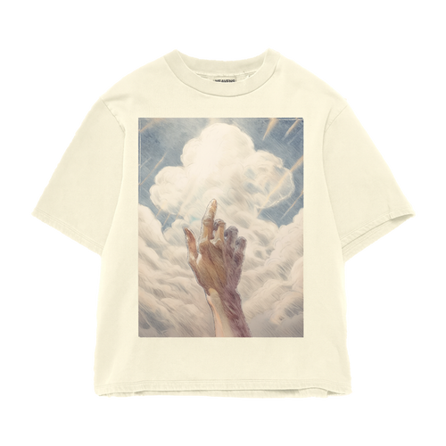 "Animated Touch" Cropped Graphic Tee – CREAM