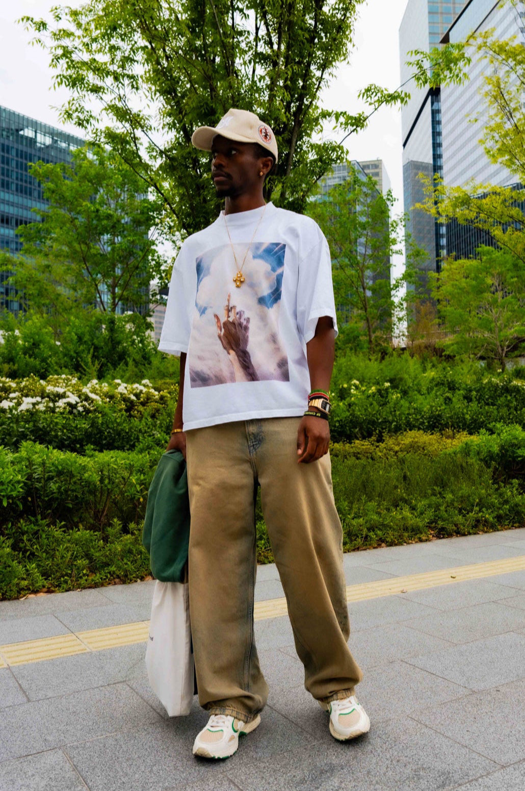 "Animated Touch" Graphic Tee – White